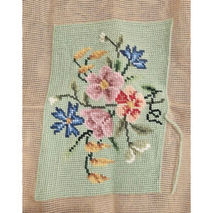Needlepoint Tapestry Yarn Flowers Floral WIP Partially Finished Work in Progress